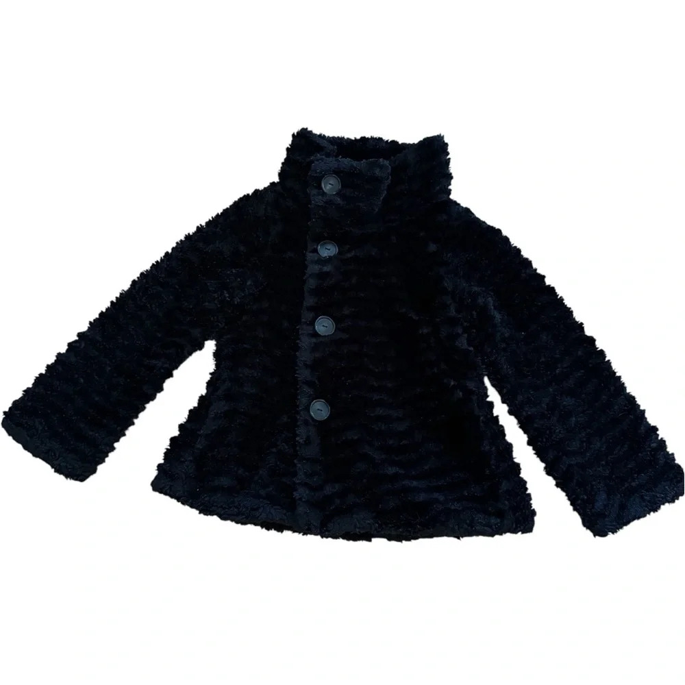 Patagonia Girls' Pelage Jacket Black Faux Fur Size 8 - Picture 2 of 8